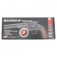 Пневматический револьвер ASG Schofield 6" Aging Black (пулевой) Пневматический револьвер ASG Schofield 6" Aging Black (пулевой)